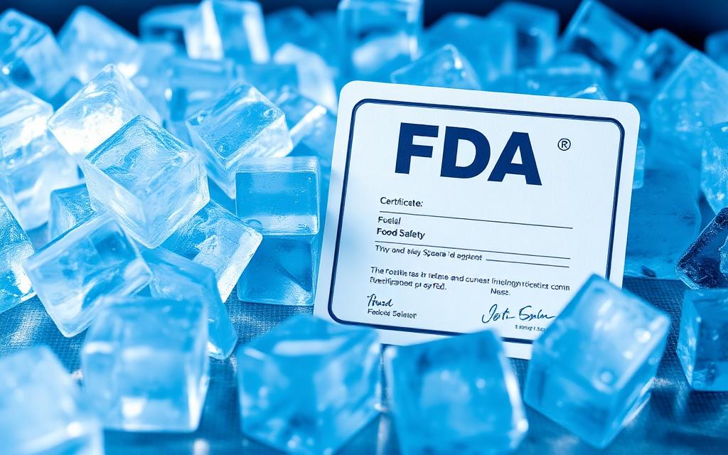 FDA food safety certification with ice cubes