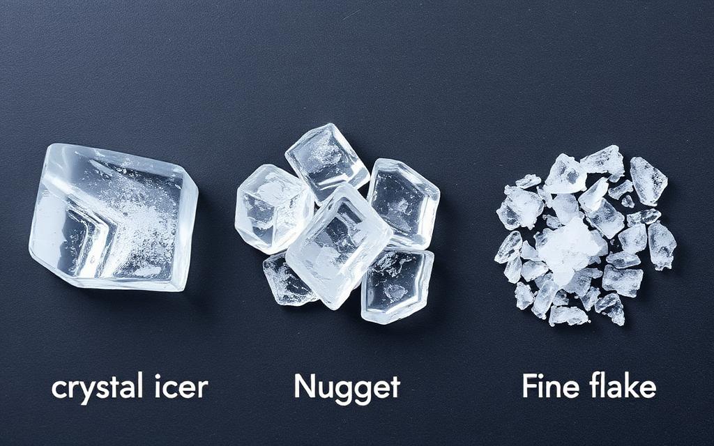 Three types of ice compared side by side