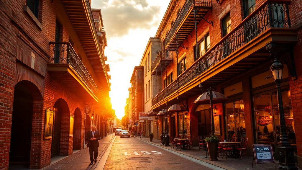 Ybor City Tampa restaurant district at night